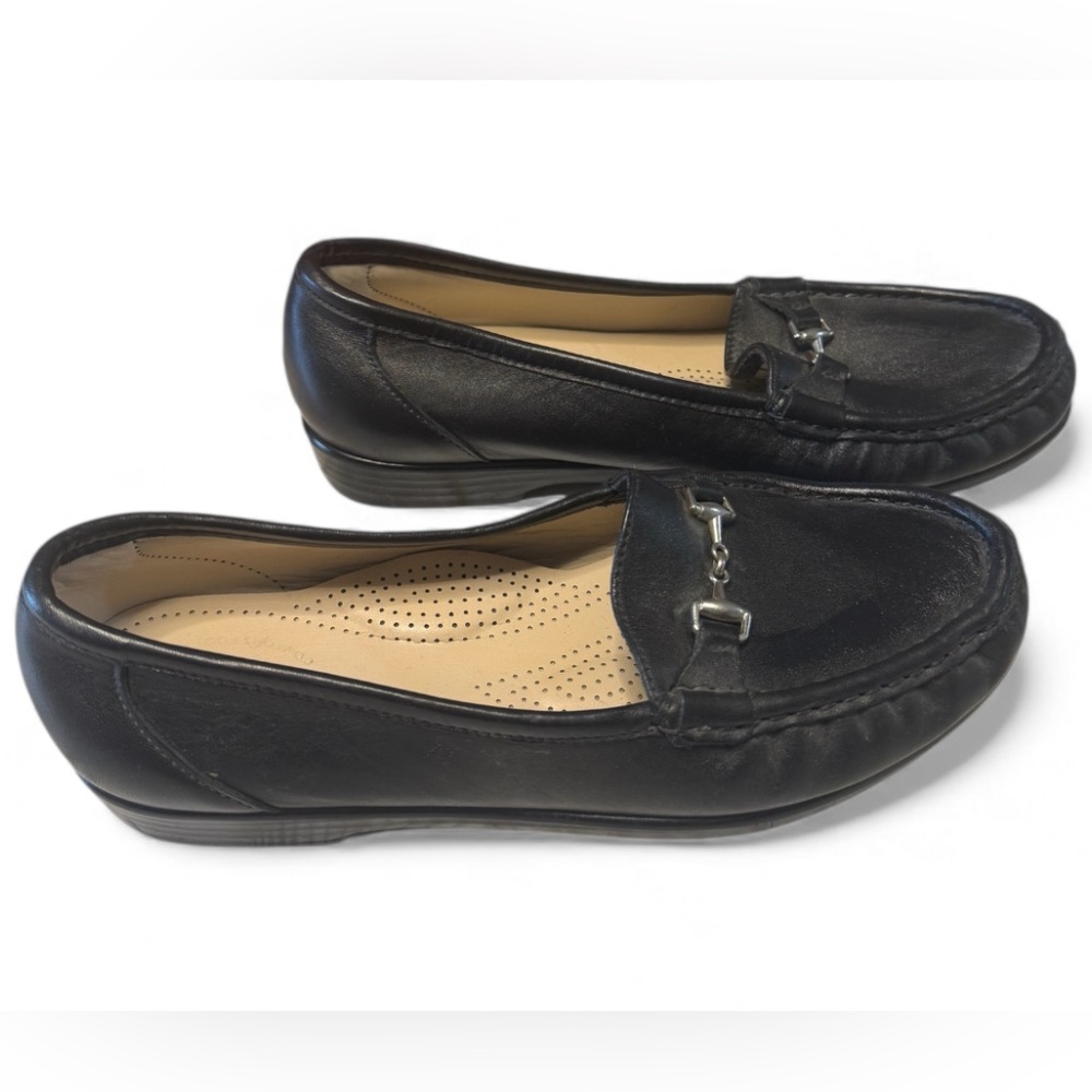 SAS Black Comfort Slip On Loafers sz7.5 W Preppy Academia